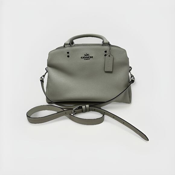 Coach Mini Lillie Carryall Bag Leather 91146 Retail Price $398 Pale Green Silver - Picture 1 of 16